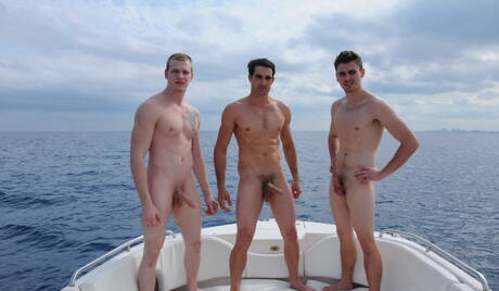 Sexy boys Johnny Forza, Asher Hawk and Jack King have a hot threesome sex outdoor