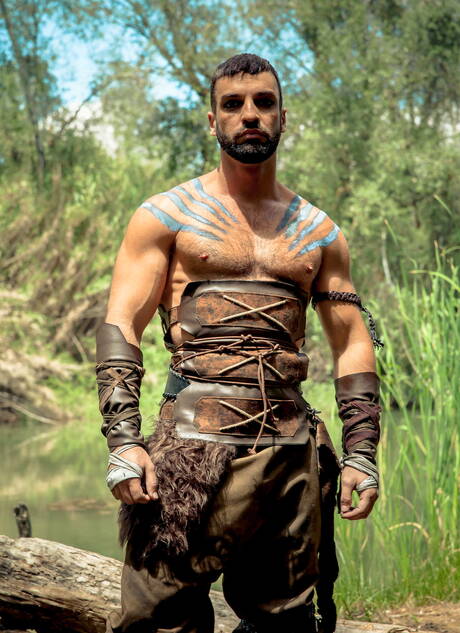 Men: Dutch tough guy Toby Dutch and spanish husky guy Abraham Al Malek fuck ass after sucking cock outside