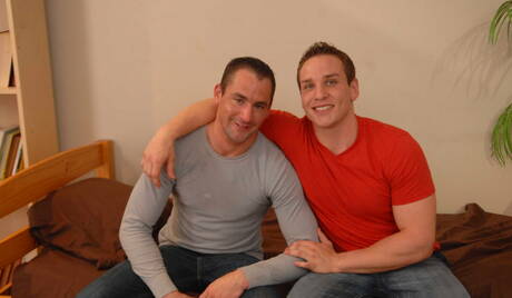 Men: American hunky guy Dylan Roberts and  John Jockson drilling an ass