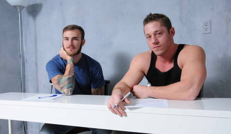 American hairy stud Christian Wilde and stud Joey Carter in hot homosexual action