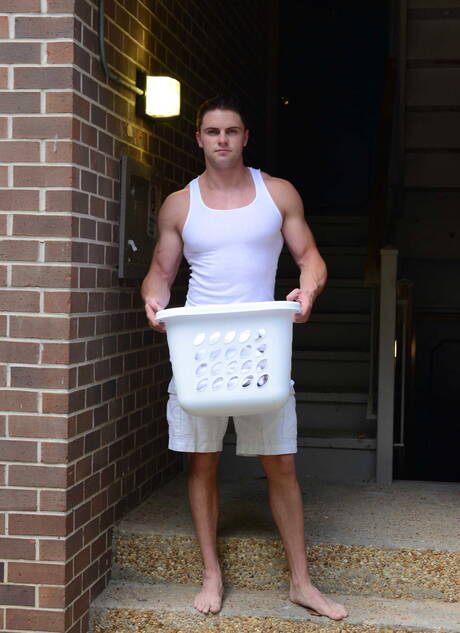 Men: Pretty american boys strongman Sebastian Young and superstud Jake Wilder in hot ass bang outside