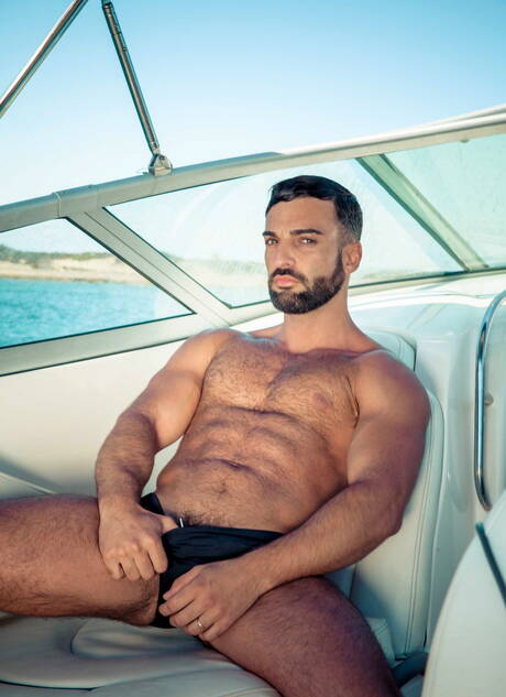 English superstud Paddy Obrian and spanish stud Abraham Al Malek love each other outdoor