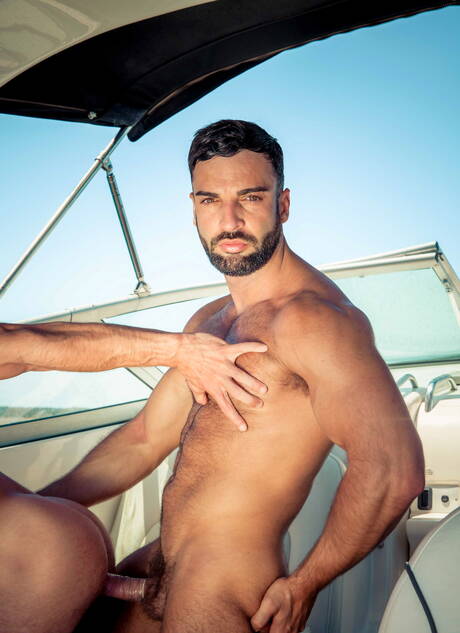 English superstud Paddy Obrian and spanish stud Abraham Al Malek love each other outdoor