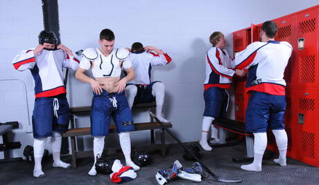 Jaxton, Tom, Asher, Travis, Jake in wild groupsex