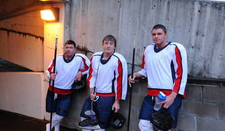 Hot guys Tom Faulk, Travis James and Jake Wilder sucking and fucking each other outdoor