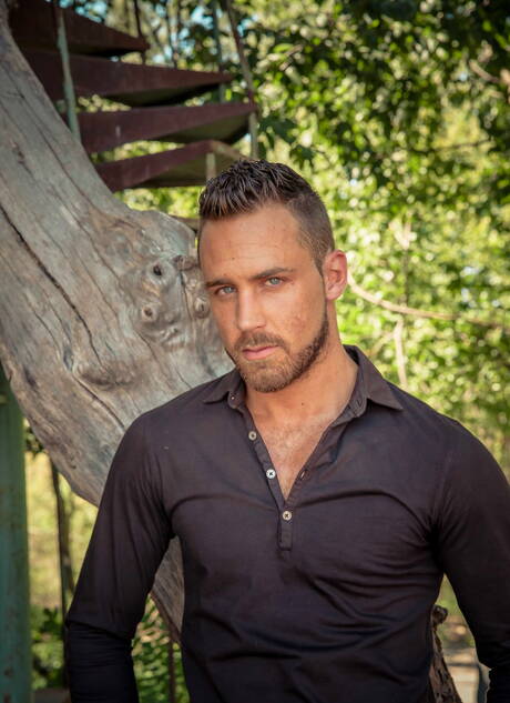 Horny boys Colby Keller, Dato Foland and Logan Moore in hard 3some sex outdoor