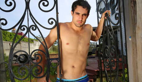 Hot Bobby Clark, Jack King and Travis James have a good 3some sex at the pool