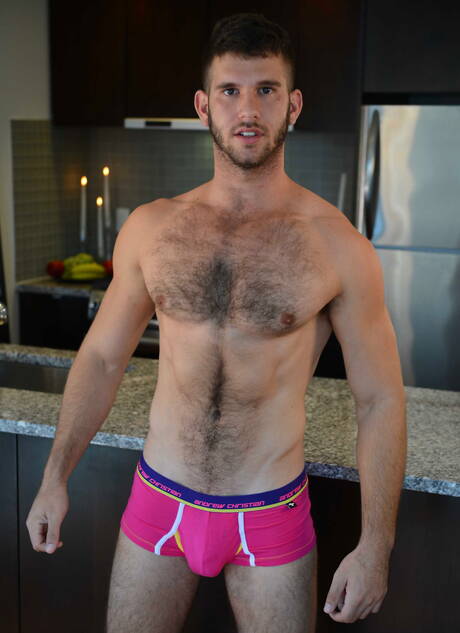 Men.com: Hot american boys husky guy Bennett Anthony and hairy stud Jimmy Fanz have a good anal sex in kitchen