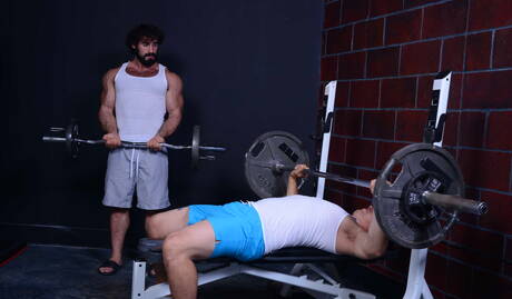 American hairy bear Jaxton Wheeler and husky guy Urijah have anal sex