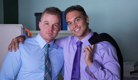 Hot american dudes muscular Rocco Reed and strongman Liam Magnuson have a hot sex