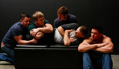 Connor, Connor Kline, Tom, Travis James, Jake in wild gangbang