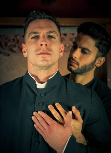 Men: English husky guy Paddy Obrian and  Tony Milan make a love