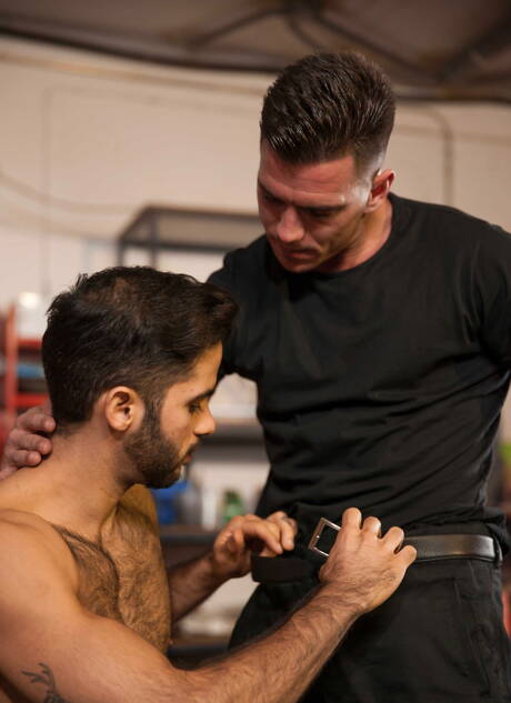 Der englische Rüde Paddy Obrian und Tony Milan lieben sich