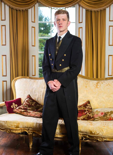 English tough guy Paul Walker and young dude Daniel Johnson make a love outside