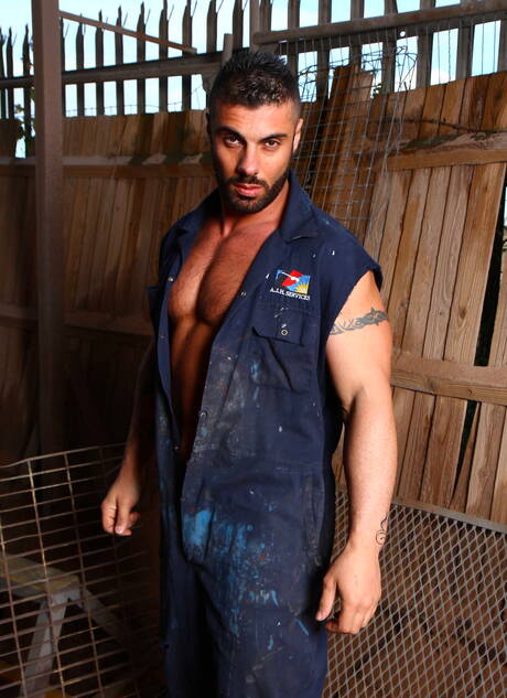 美國帥哥 Damien Crosse 和義大利猛牛 Alex Marte 在戶外互相猛幹