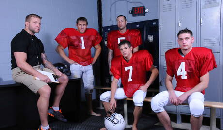 Men: Johnny Rapid, Colby, Duncan Black, Rod, Ryan having fun together outside