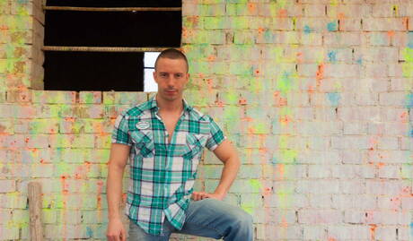 American tough guy Damien Crosse and  Abel Pozsar have anal sex outdoor