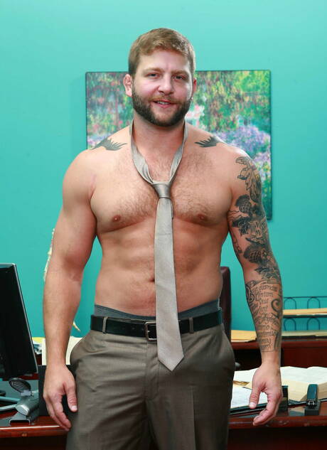 Sexy americans, gay bear Colby Jansen and husky guy Zachary Perry in hot anal sex