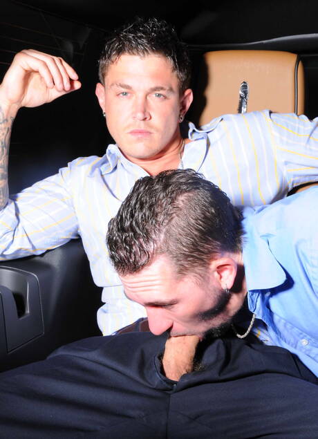 American pornstars beefcake James Hamilton and beefcake Sebastian Young banged each other outdoor