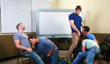 Rocco Reed, Colby Jansen, Trevor Knight, Mike, Colby in hot bang