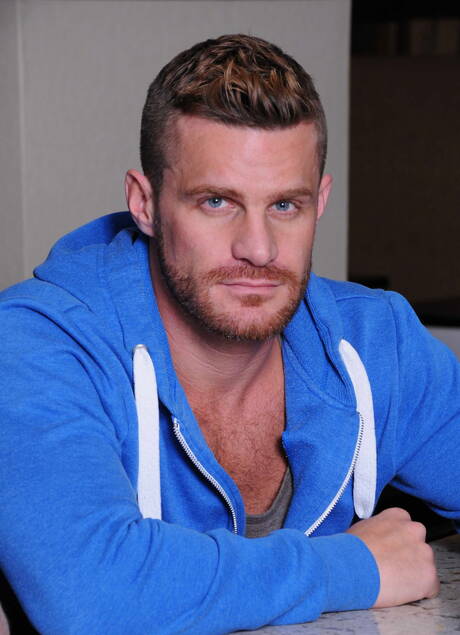 Men: American muscular Landon Conrad and  Brett Carter have anal sex