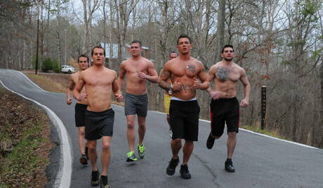 Hayden Richards, Sebastian Young, Tony Paradise, Luca Rosso, Liam Rosso, Aaron Anderson fucking each others after outdoor workout