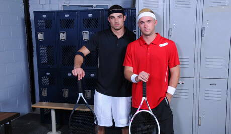 Shameless boys Cooper Reed, Jack King and Mike De Marko in hot threesome ass bang outdoor