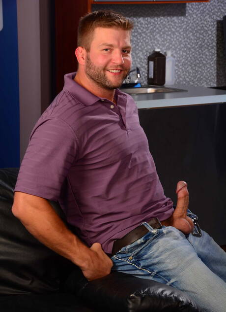 Men.com: Hot american guys bear Colby Jansen and husky guy Travis James have a good anal sex