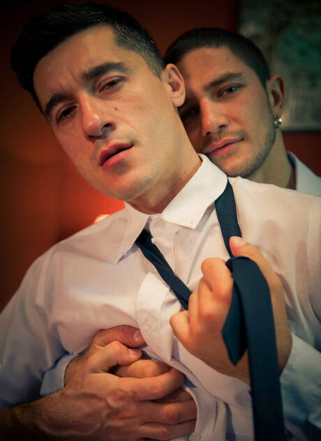 Slovak stud Jay Roberts and russian muscular Dato Foland in dick sucking scene