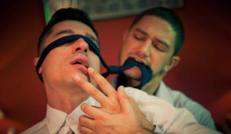 Slovak stud Jay Roberts and russian muscular Dato Foland in dick sucking scene