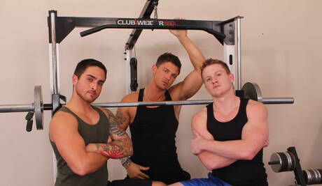 Shameless guys Bryce Star, Riley Price and Sebastian Young have a good 3some sex