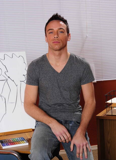 Knappe Amerikaanse jongens, harige hengst Colby Keller en gespierde kerel Rylan Shaw in hete homoseksuele actie