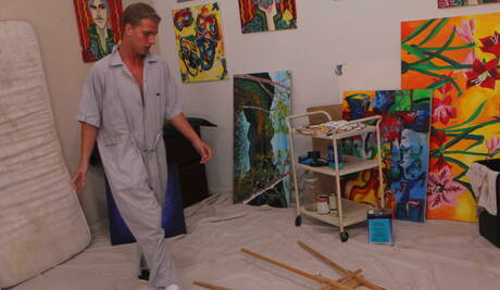 Pretty american guys young Cole Harvey and husky guy Trenton Ducati have a hot sex