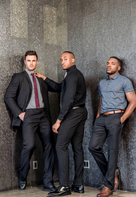 Noir Male: Trent King, Aaron Reese and Beau Reed have 3some interracial anal sex