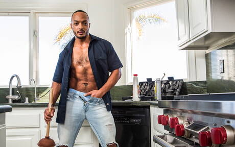 Hot boysDevin Franco, Jaxx Maxim and Dillon Diaz in interracial groupsex in kitchen