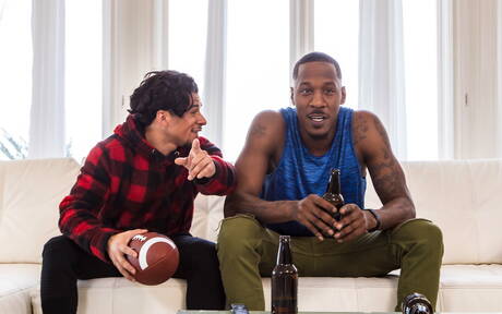 Pretty american boys superstud Armond Rizzo and muscular Deep Dic in hot homosexual scene