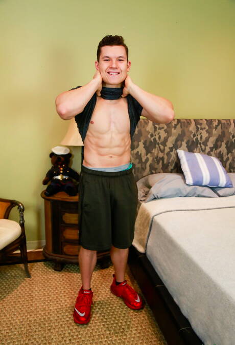 Muscular Alexander Maximus posing naked and showing nice butt in hot shower