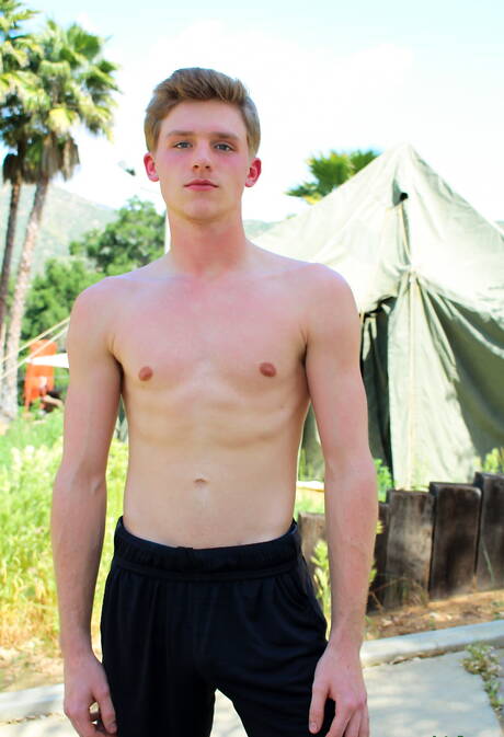 American pretty boy Nathan Reed having a pleasure outdoor