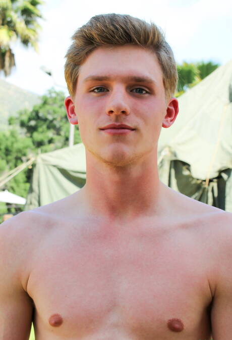 American pretty boy Nathan Reed having a pleasure outdoor