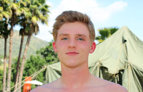 American pretty boy Nathan Reed having a pleasure outdoor