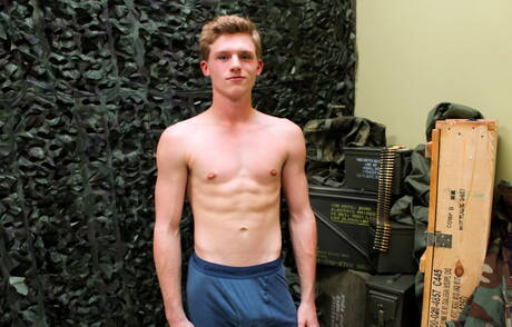 American pretty boy Nathan Reed having a pleasure outdoor