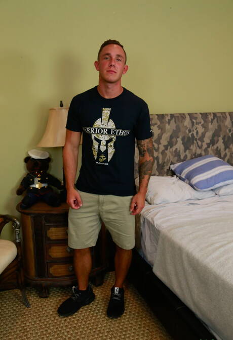 Active Duty: Hot american boys strongman Cole Weston and hunk Elye Black fuck ass after blowjob