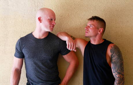 Nice american guys hunk Gunner and well-built Roman Eros have a good anal sex