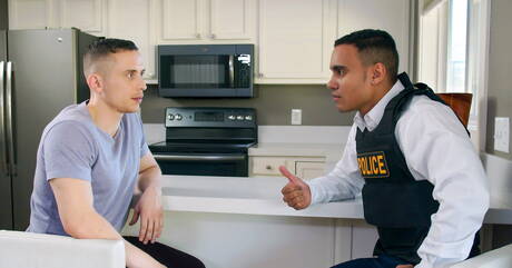 Next Door Studios: American stars strongman Dante Martin and well-built Anthony Moore make an interracial love in the kitchen