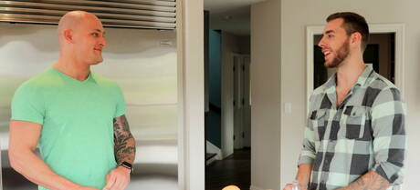 Two american dudes well-built Trevor Laster and tough guy Carter Woods have a hot couple sex