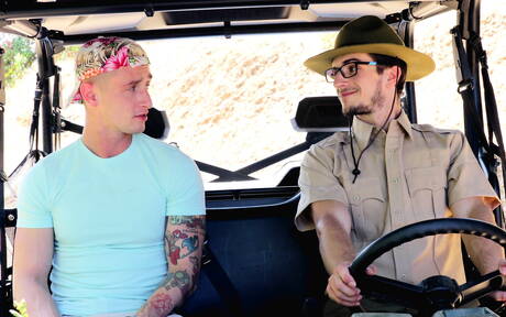 Next Door Studios: Sexy americans, hairy stud Lance Ford and otter Donte Thick in hot homosexual action outside