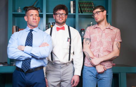 Hot american boys strong bull Bruce Beckham and beefy Justin Brody fuck after blowjob