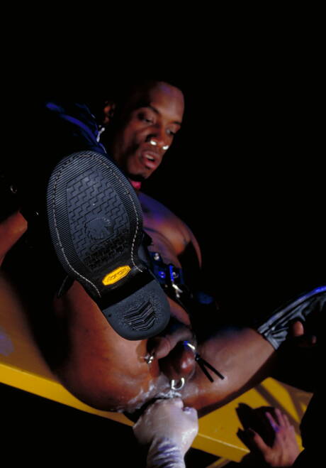 Gorgeous boy Simon Cox and hot stud Jason Branch in hot interracial ass fuck action with fisting