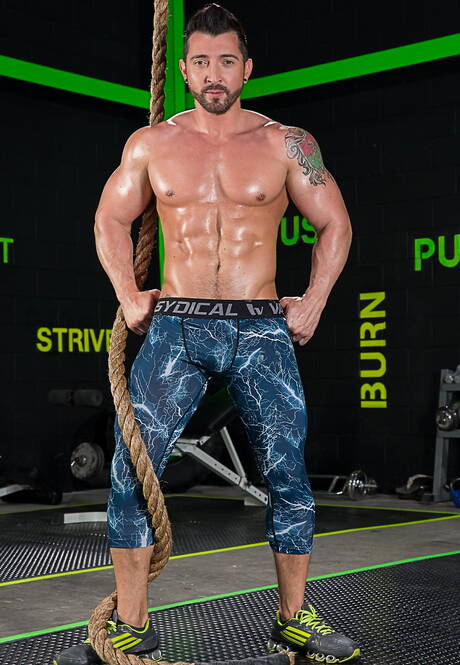 Raging Stallion: Brazilian well-built Jimmy Durano and american tough guy Landon Mycles sucking and fucking each other