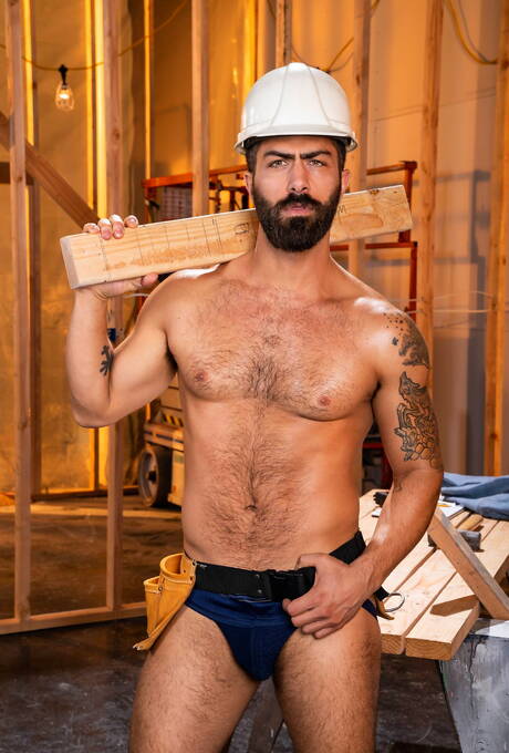 Nice american guys hairy stud Adam Ramzi and hot bear Sharok in hot ass fuck action